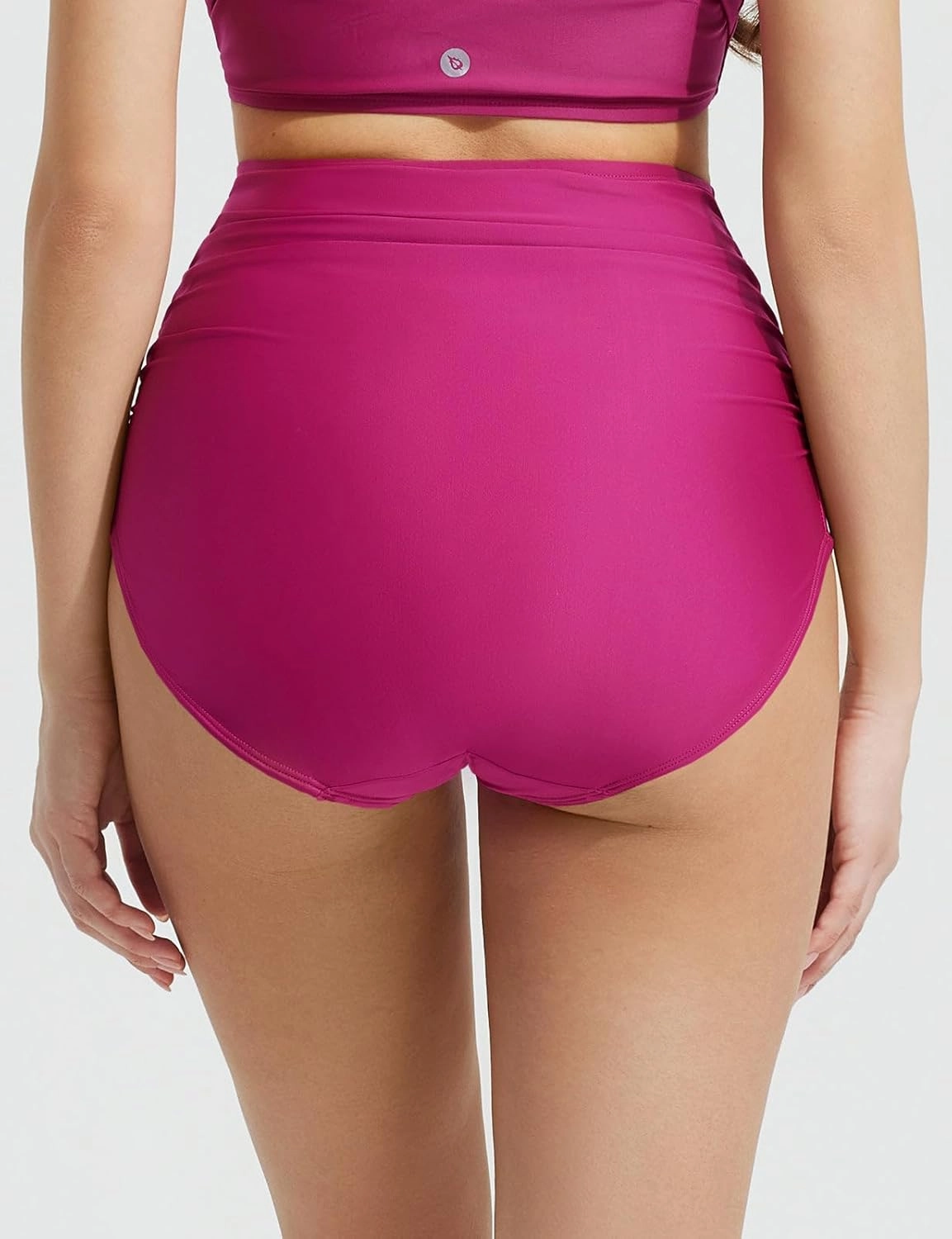 baleaf Women's High Waisted Bikini Bottoms Full Coverage Ruched Bathing Suit Tummy Control Swimsuit Bottom