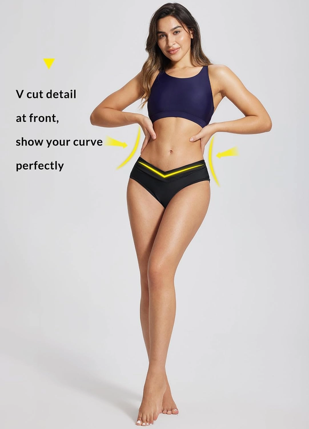 BALEAF Women's Modest Bikini Bottom High Waisted Swim Bottoms Full Coverage Bathing Suit Bottom