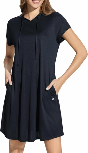 baleaf Women's Short Sleeve UPF 50  Cover Up with Pockets Quick Dry Beach Coverups Sun Protection Swimwear