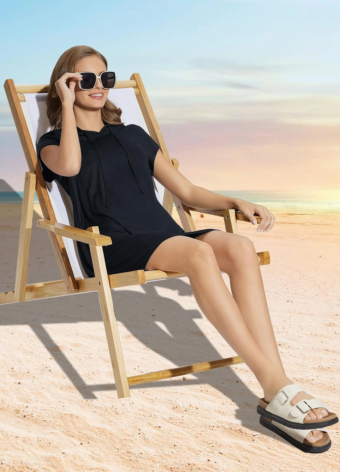 baleaf Women's Short Sleeve UPF 50  Cover Up with Pockets Quick Dry Beach Coverups Sun Protection Swimwear
