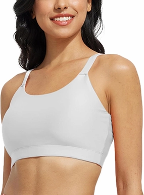 baleaf Women's Swim Bra High Neck Bikini Tops Adjustable Bathing Suit Tops Sports Bra Removable Padded