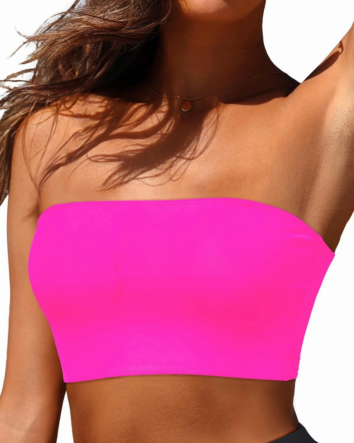 Bandeau Bikini Tops for Women - Strapless Swim Top Bathing Suit Tube Swimsuit Tops