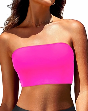 Bandeau Bikini Tops for Women - Strapless Swim Top Bathing Suit Tube Swimsuit Tops