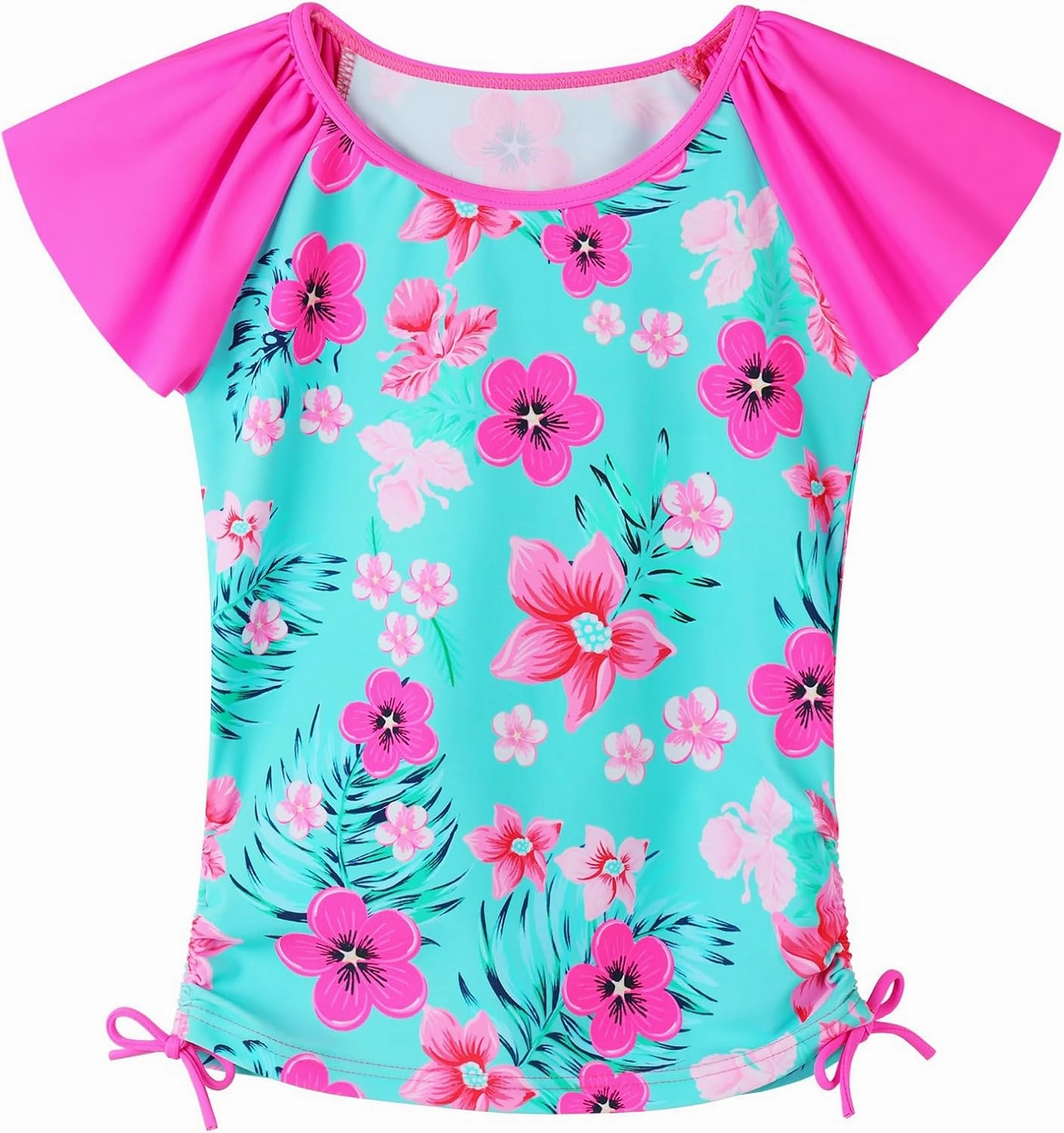 BAOHULU Girls Rash Guard 2 Pieces Bathing Suit UPF50  Swimsuit with Swimming Skirt Swimwear 2-12Y