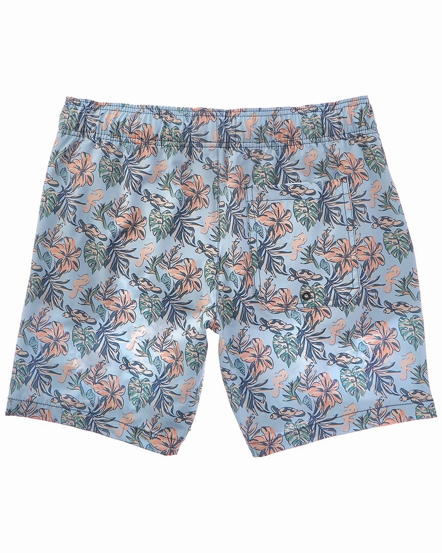 Beach Bros Floral Sea Turtle Swim Trunk