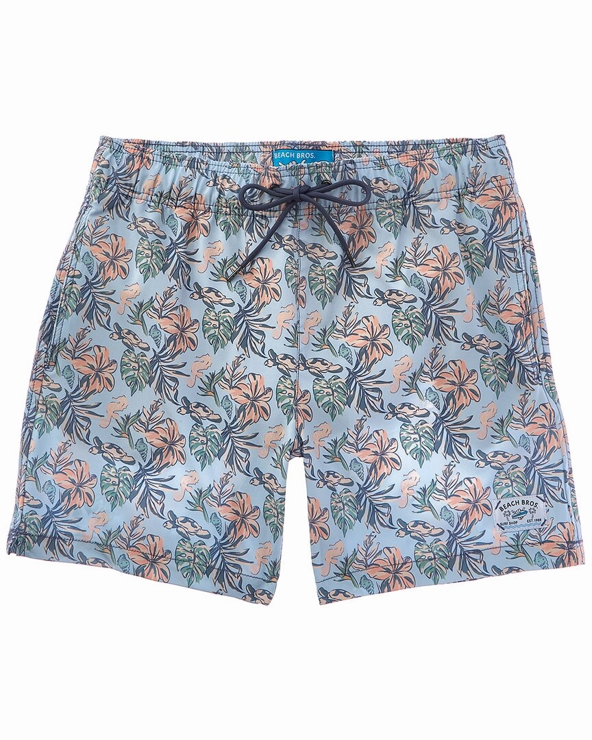 Beach Bros Floral Sea Turtle Swim Trunk