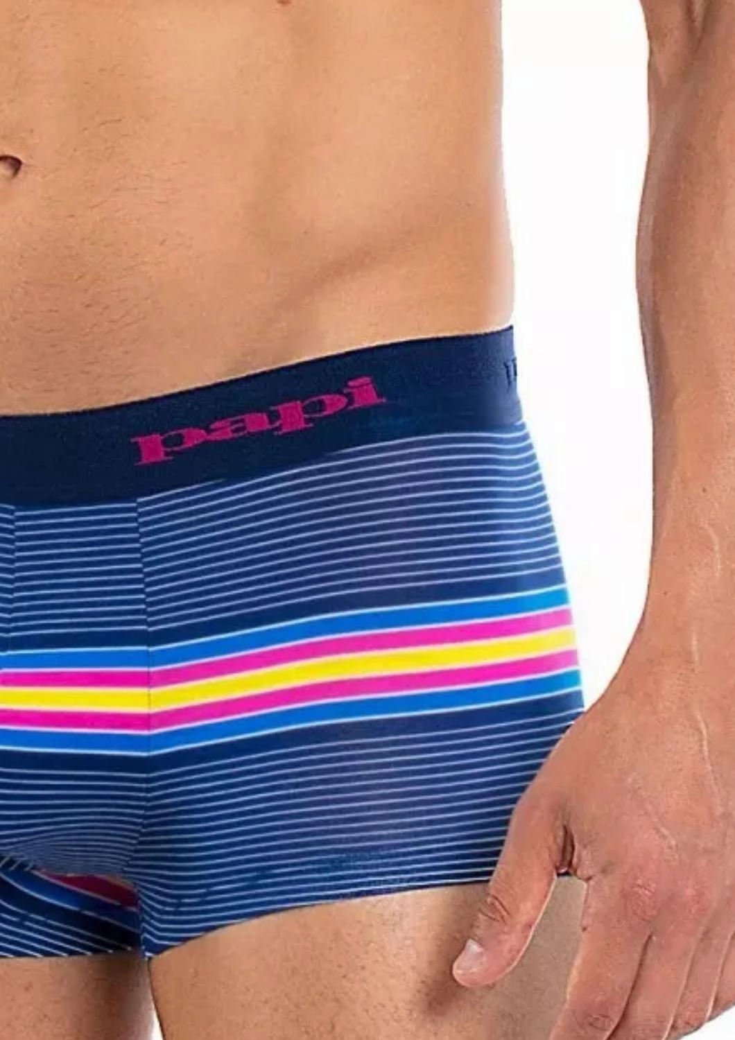 Beachside Stripes Brazilian Trunk In Very Berry