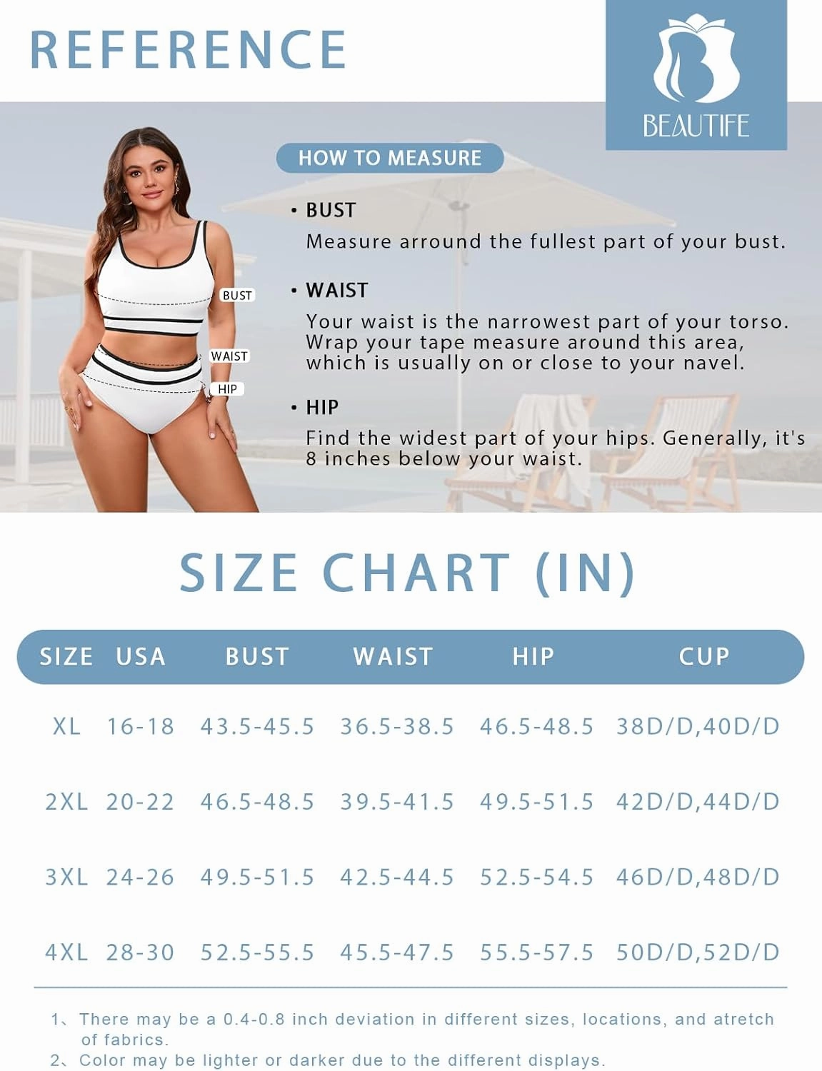 Beautife Womens Plus Size High Waist Bikini Sets Sporty Color Block Two Piece Swimsuit Cheeky Wide Strap Bathing Suit