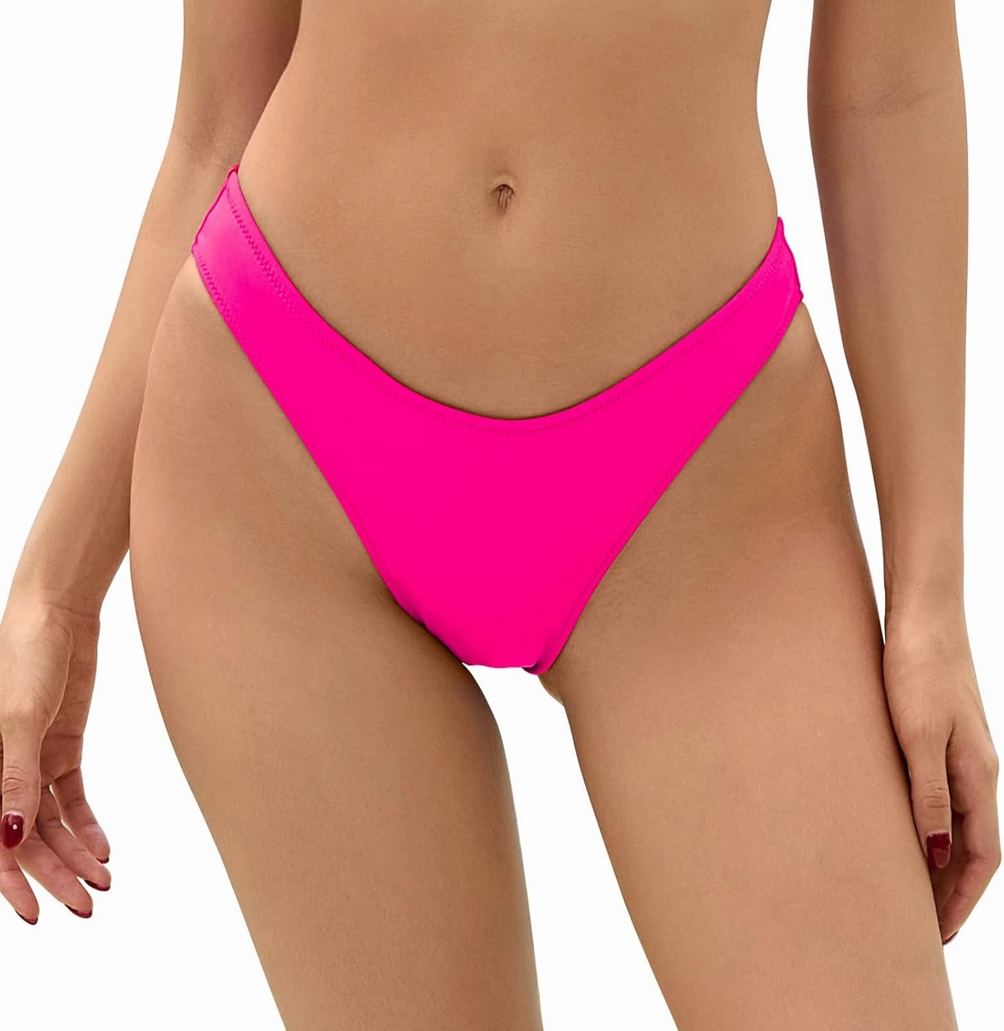 Bellecarrie Women's Cheeky Brazilian Bikini Bottoms Low Rise High Cut Swim Bottom