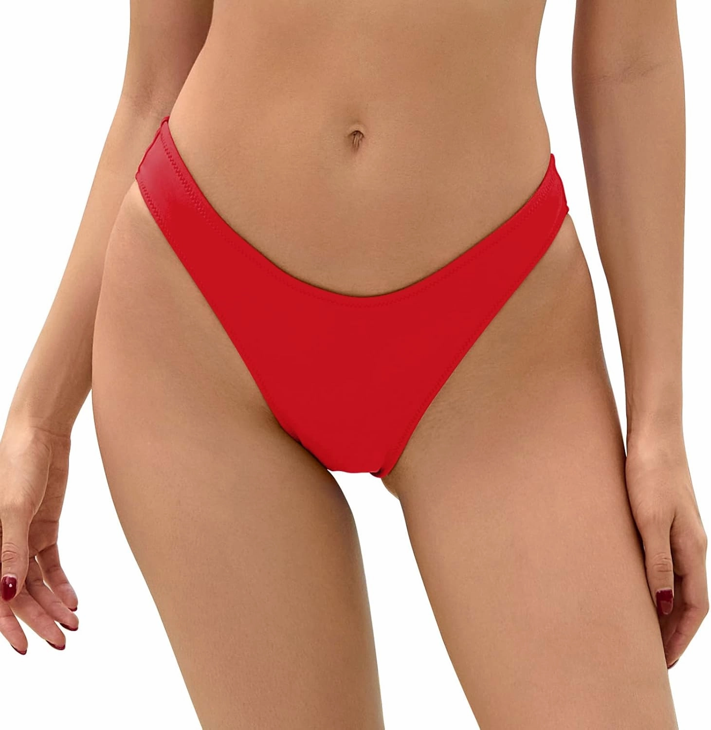 Bellecarrie Women's Cheeky Brazilian Bikini Bottoms Low Rise High Cut Swim Bottom