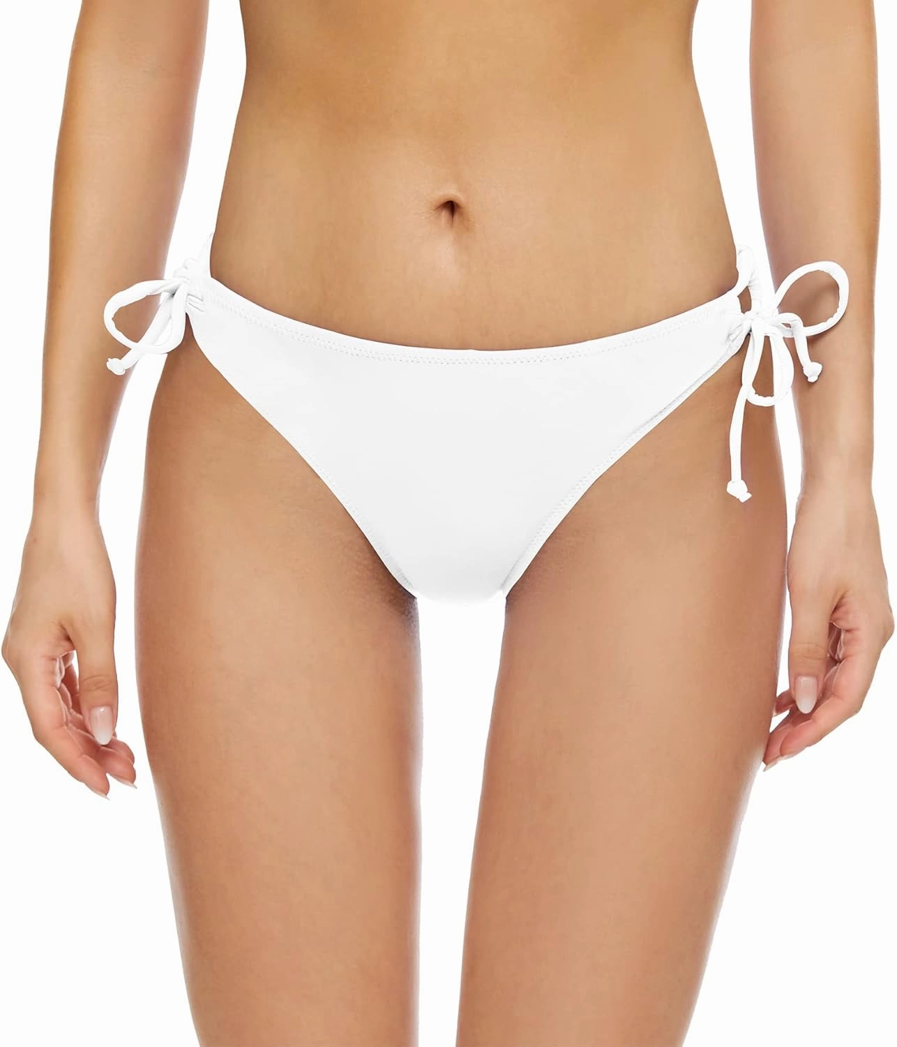 Bellecarrie Women's Tie Side Bikini Bottoms Mid Rise String Bathing Suits Bottom