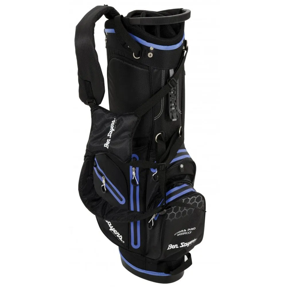 Ben Sayers Hydra Pro Waterproof Stand Bag - Black/Blue, Golf cart cup holder, Forged vs cast irons