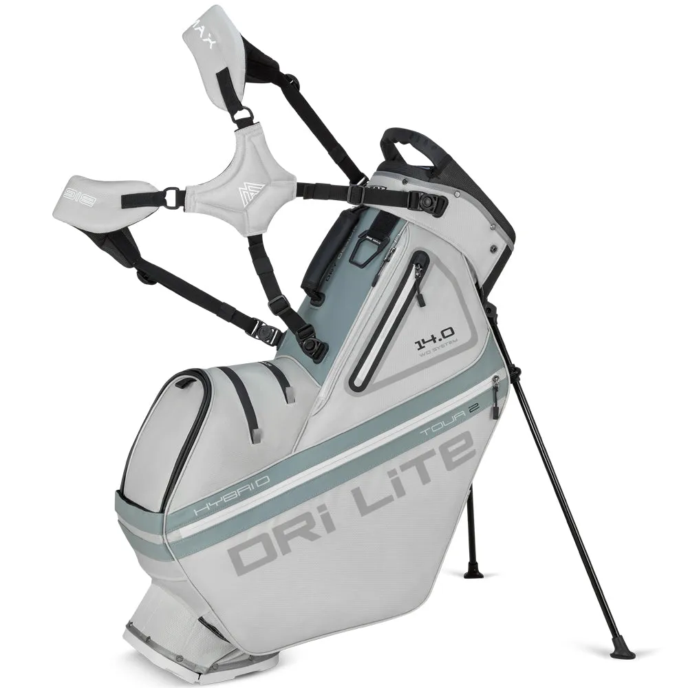 Best-Selling Big Max Dri Lite Hybrid Tour 2 Stand/Cart Bag - Silver/Grey Just for You, Lightweight golf bag