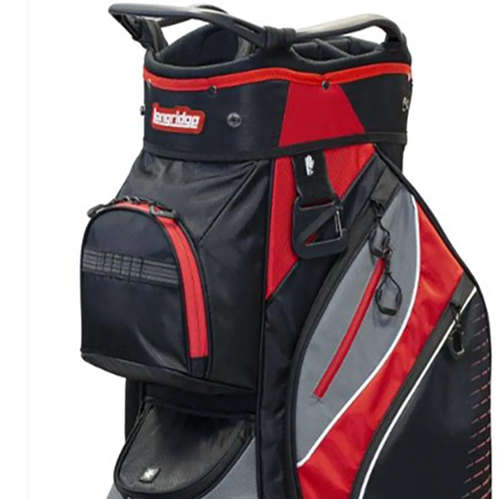 Longridge Deluxe Lite Cart Bag - Black/Charcoal/Red, Golf gift for men, Golf meme gifts