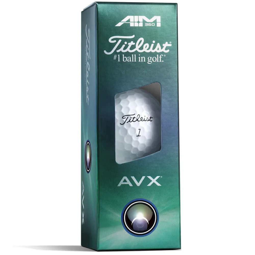 Titleist AVX Aim 360 Full Wrap Golf Balls - White - 12 Pack, Airline approved golf bag