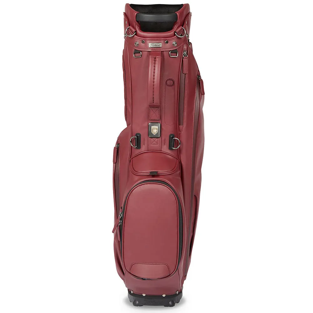 Titleist Links Legend Members Stand Bag - Burgundy, Golf belt with ball marker, Yellow golf balls, Low compression golf balls