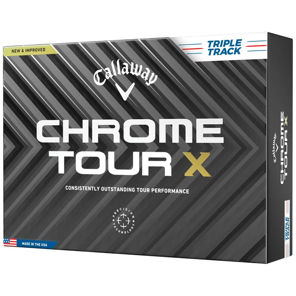 Callaway Chrome Tour X Triple Track Golf Balls - White - 12 Pack, Golf hitting mat