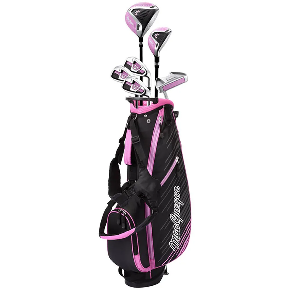 MacGregor V-MAX Junior 7-Piece Stand Bag Package Set - Pink (Ages 9-12), Golf club loft adjustment, Golf tournament prizes