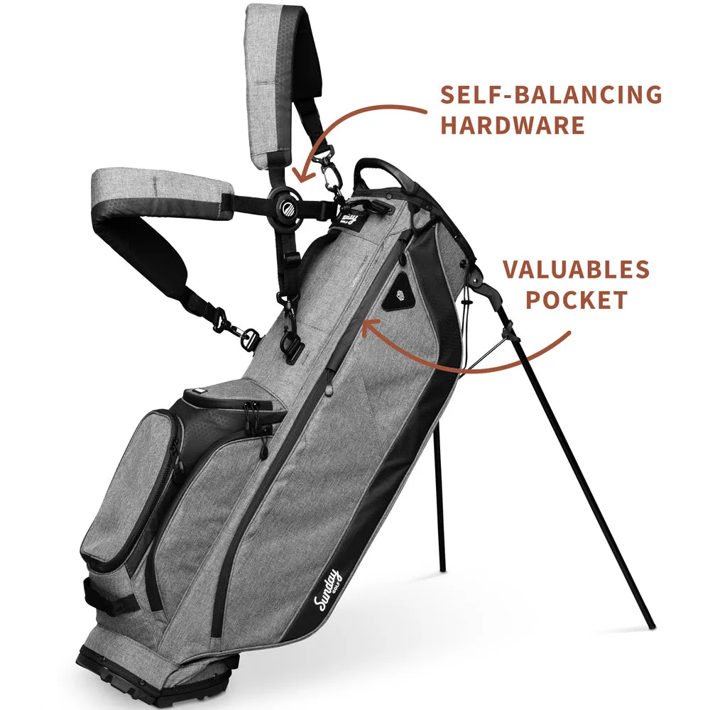Sunday Golf Ryder '23 Stand Bag  - Heather Grey, Golf gloves for men, Left-handed golf putters, Summer golf shoes