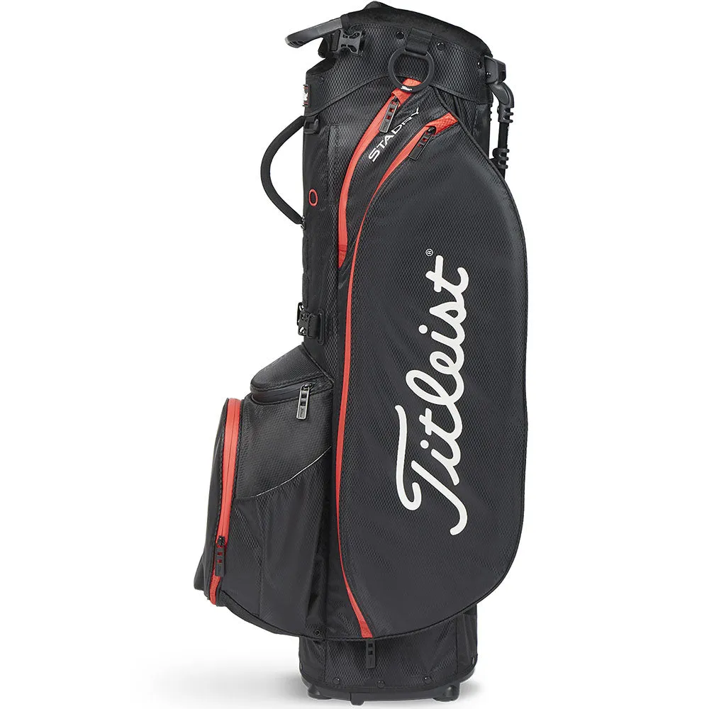 Titleist Players 5 StaDry Waterproof Stand Bag - Black/Black/Red, Golf club sets under $500