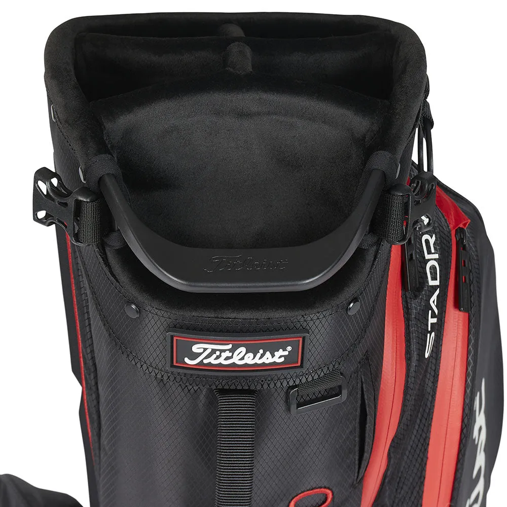 Titleist Players 5 StaDry Waterproof Stand Bag - Black/Black/Red, Golf hybrid club