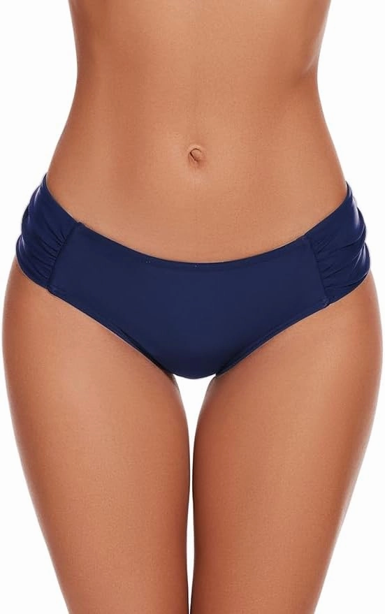 Bikini Bottoms for Women, Black Bathing Suit Bottoms,Low Waisted Full Coverage Swimsuit Bottoms