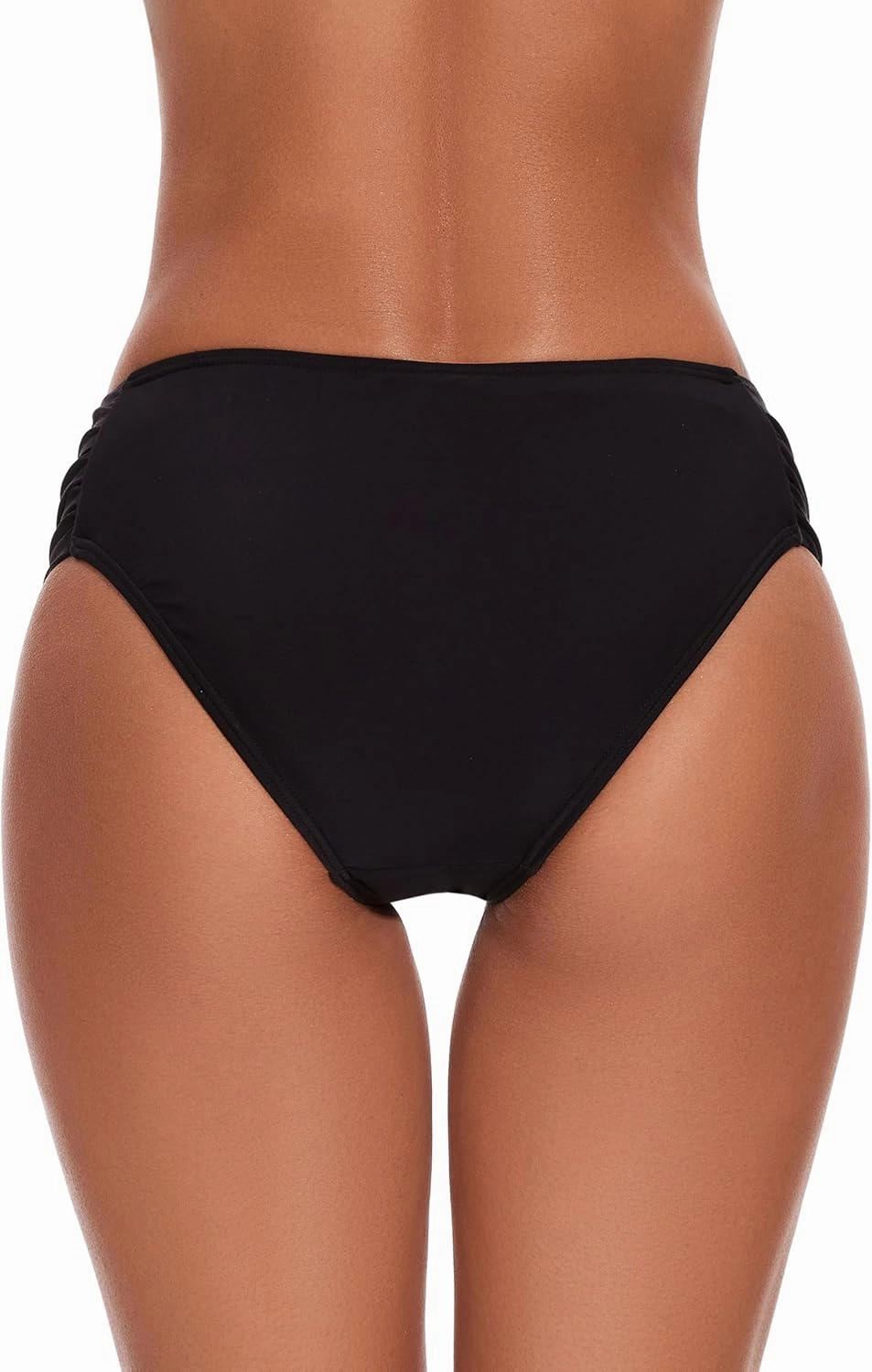 Bikini Bottoms for Women, Black Bathing Suit Bottoms,Low Waisted Full Coverage Swimsuit Bottoms