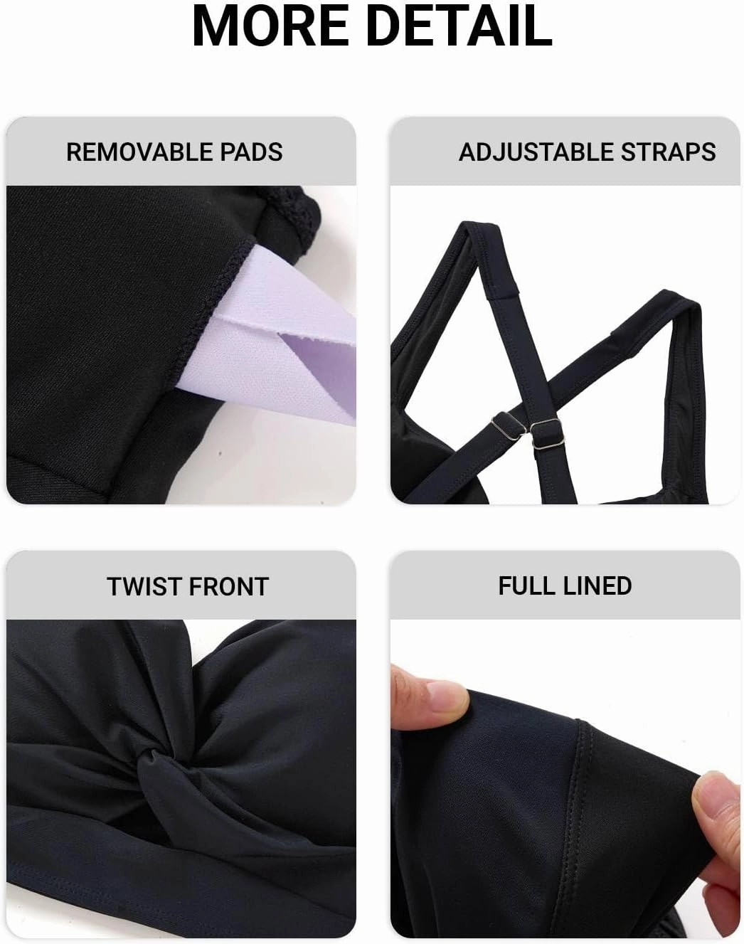 Bikini Tops for Women - Large Bust Swimsuit Top Only Knot Twist Full Coverage Bathing Suit 2025