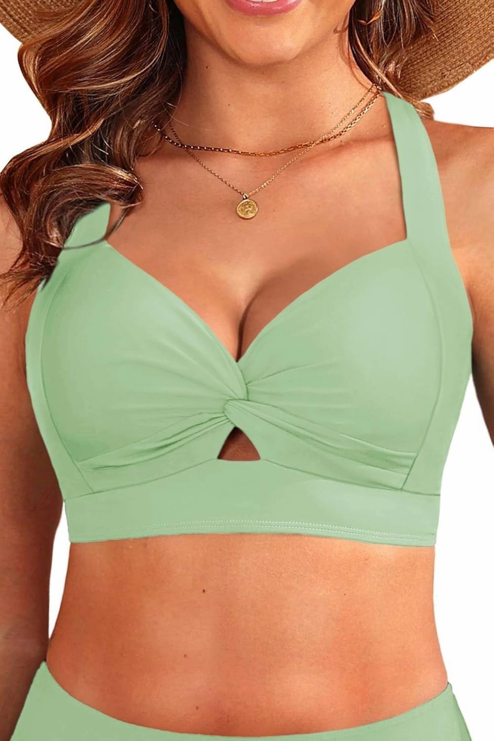 Bikini Tops for Women - Large Bust Swimsuit Top Only Knot Twist Full Coverage Bathing Suit 2025