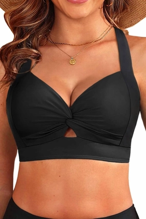 Bikini Tops for Women - Large Bust Swimsuit Top Only Knot Twist Full Coverage Bathing Suit 2025