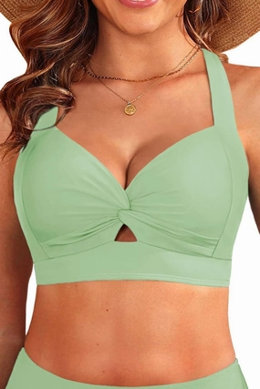 Bikini Tops for Women - Large Bust Swimsuit Top Only Knot Twist Full Coverage Bathing Suit 2025