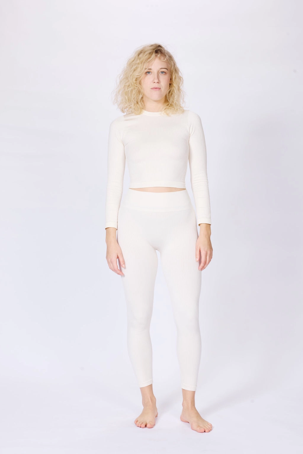 BLITHE Wide Ribbed Leggings | Cream