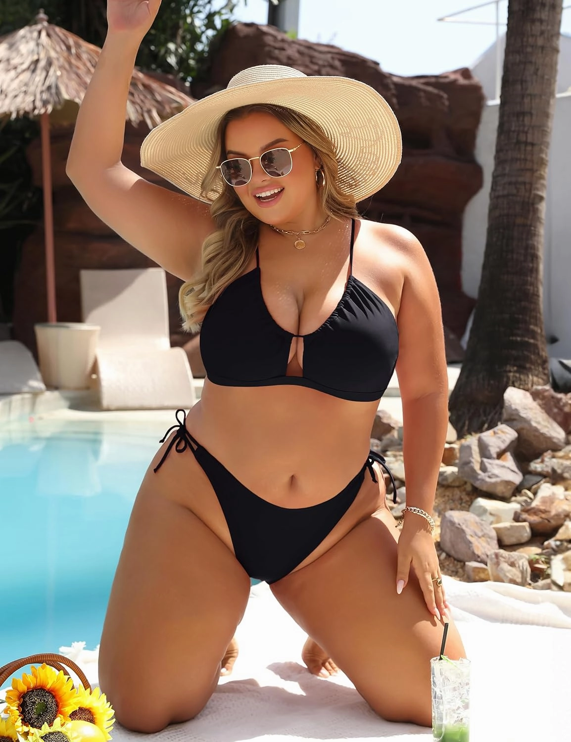 Blooming Jelly Womens Bikini Sets Two Piece Cheeky Swimsuits Curvy Cutout String Bathing Suits