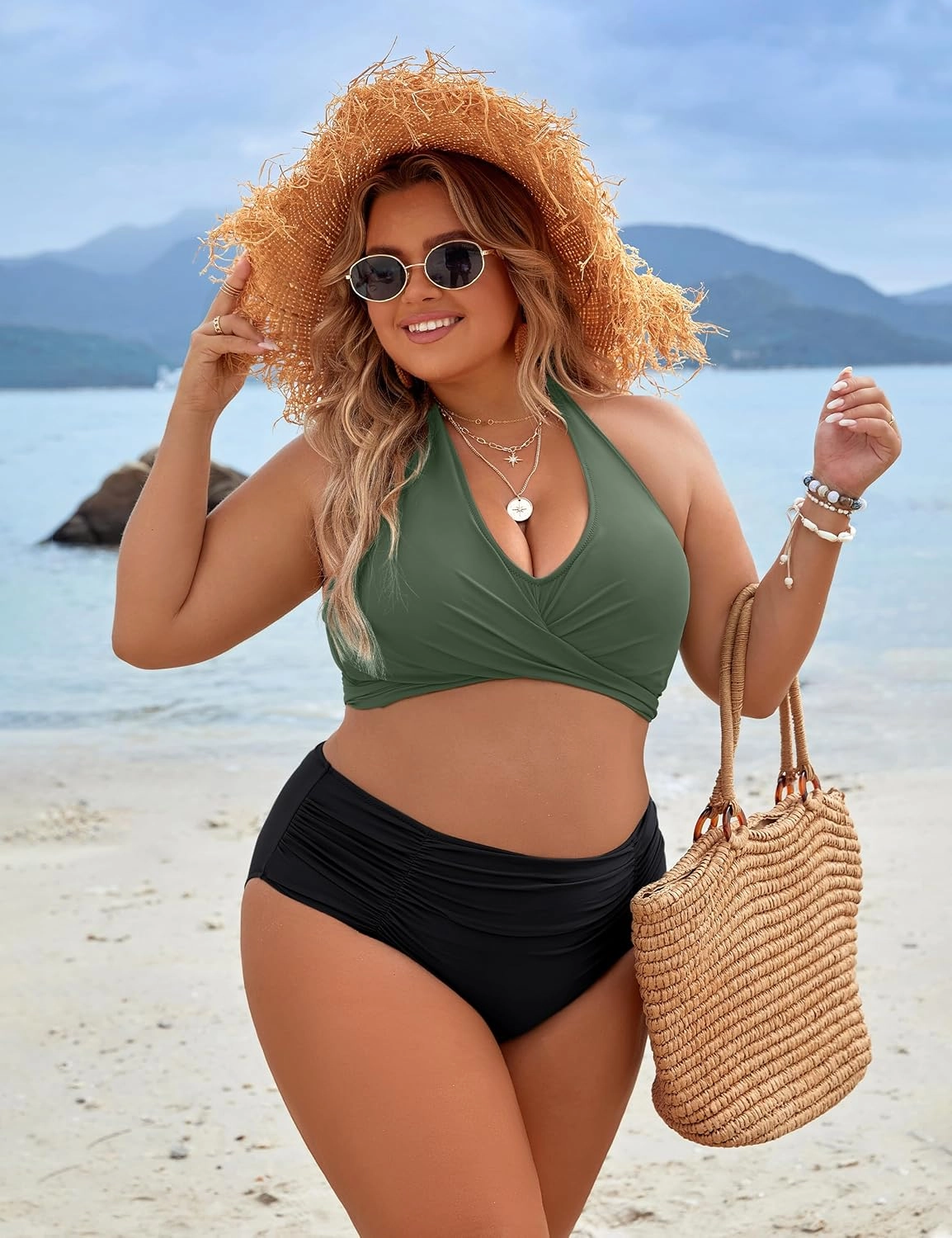 Blooming Jelly Womens Tummy Control Bathing Suits Modest High Waisted Bikini Sets Cute Halter 2 Piece Swim Suits 2025