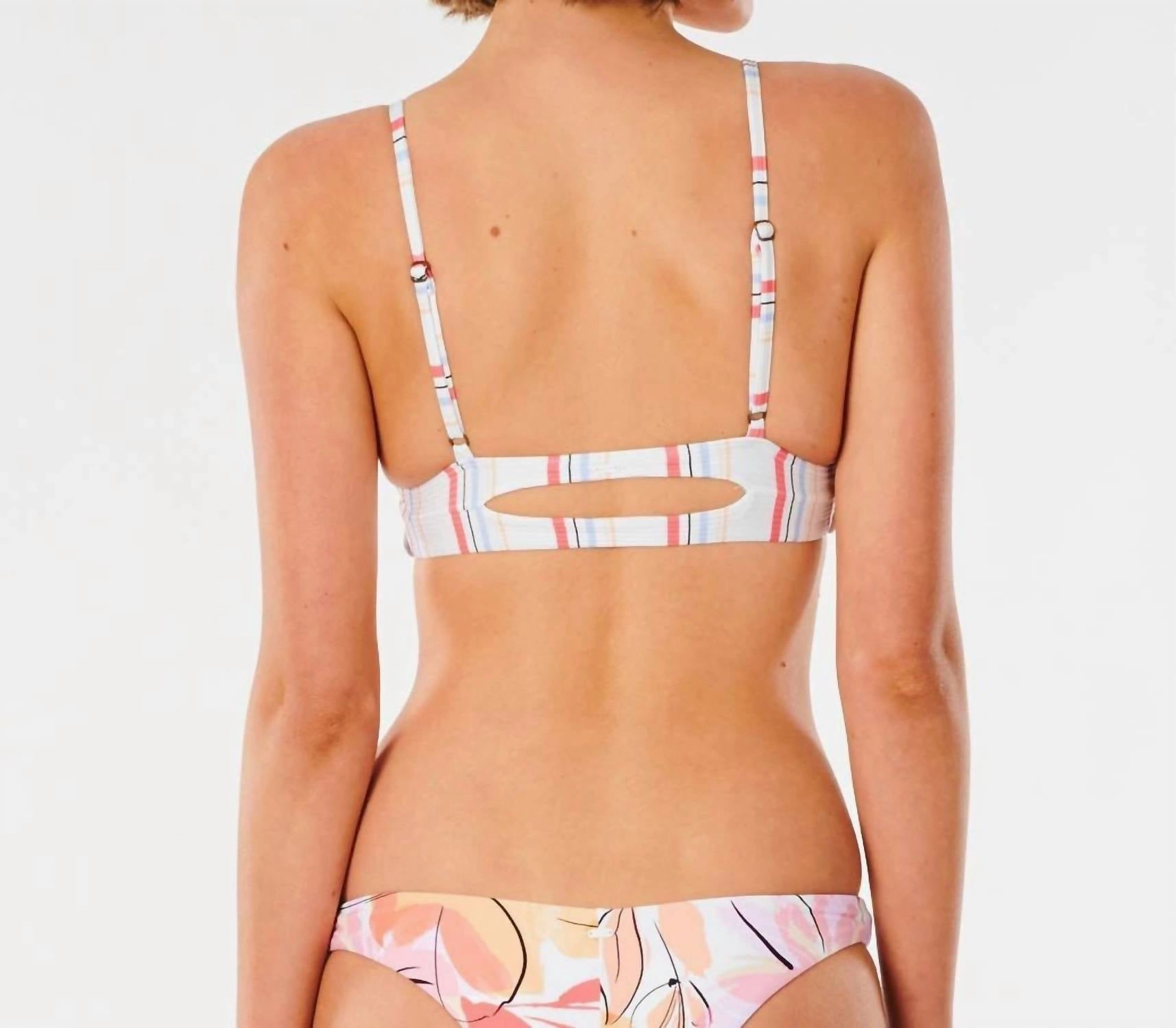 Blossom Stripe Triangle Top In Cream