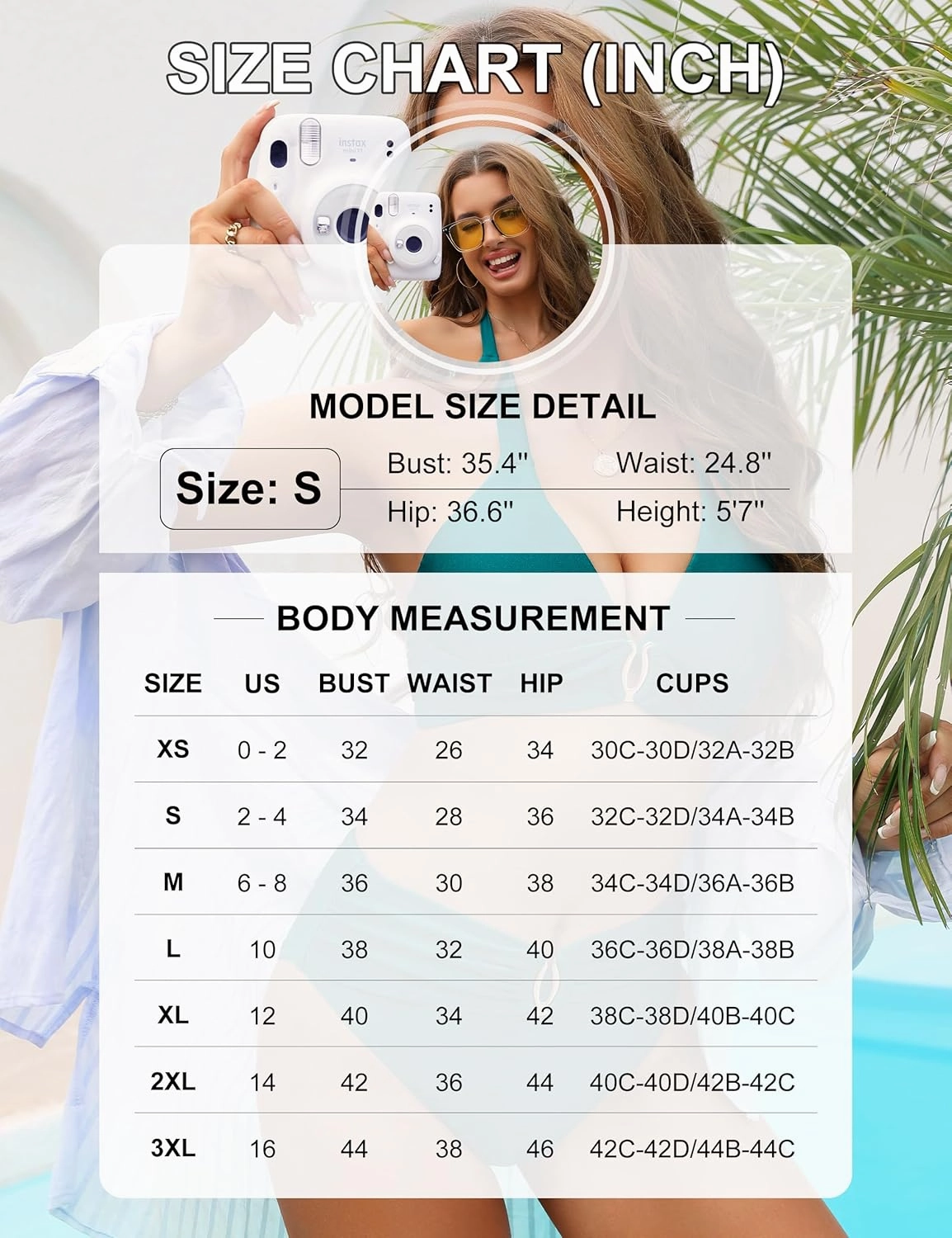 BMJL Womens High Waisted Bikini Sets V Neck Halter Swimsuits Metal Design Two Piece Bathing Suits
