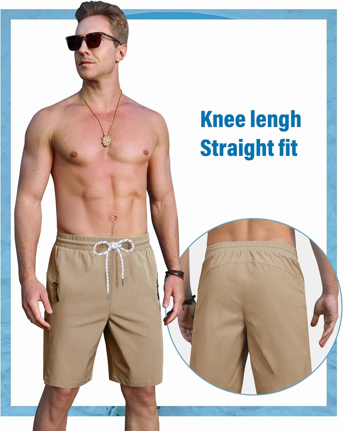 Board Shorts Mens Quick Dry Swim Trunks 9 Inch Men's Zipper Pockets Long Bathing Suit for Men Swimwear Surf No Liner
