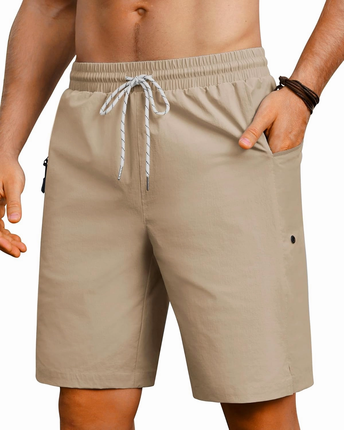 Board Shorts Mens Quick Dry Swim Trunks 9 Inch Men's Zipper Pockets Long Bathing Suit for Men Swimwear Surf No Liner