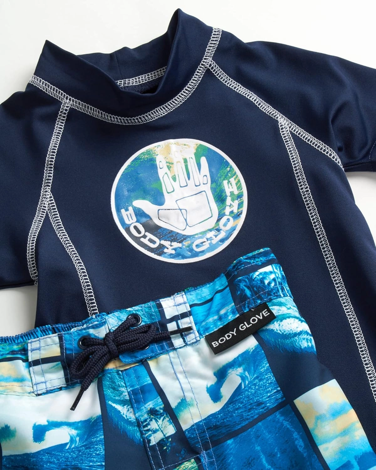 Body Glove Toddler Boys Swim Set - 2 Piece UPF 50  Quick Dry Swim Trunks and Rash Guard for Boys Kids Swimwear (Sizes: 2T-4T)