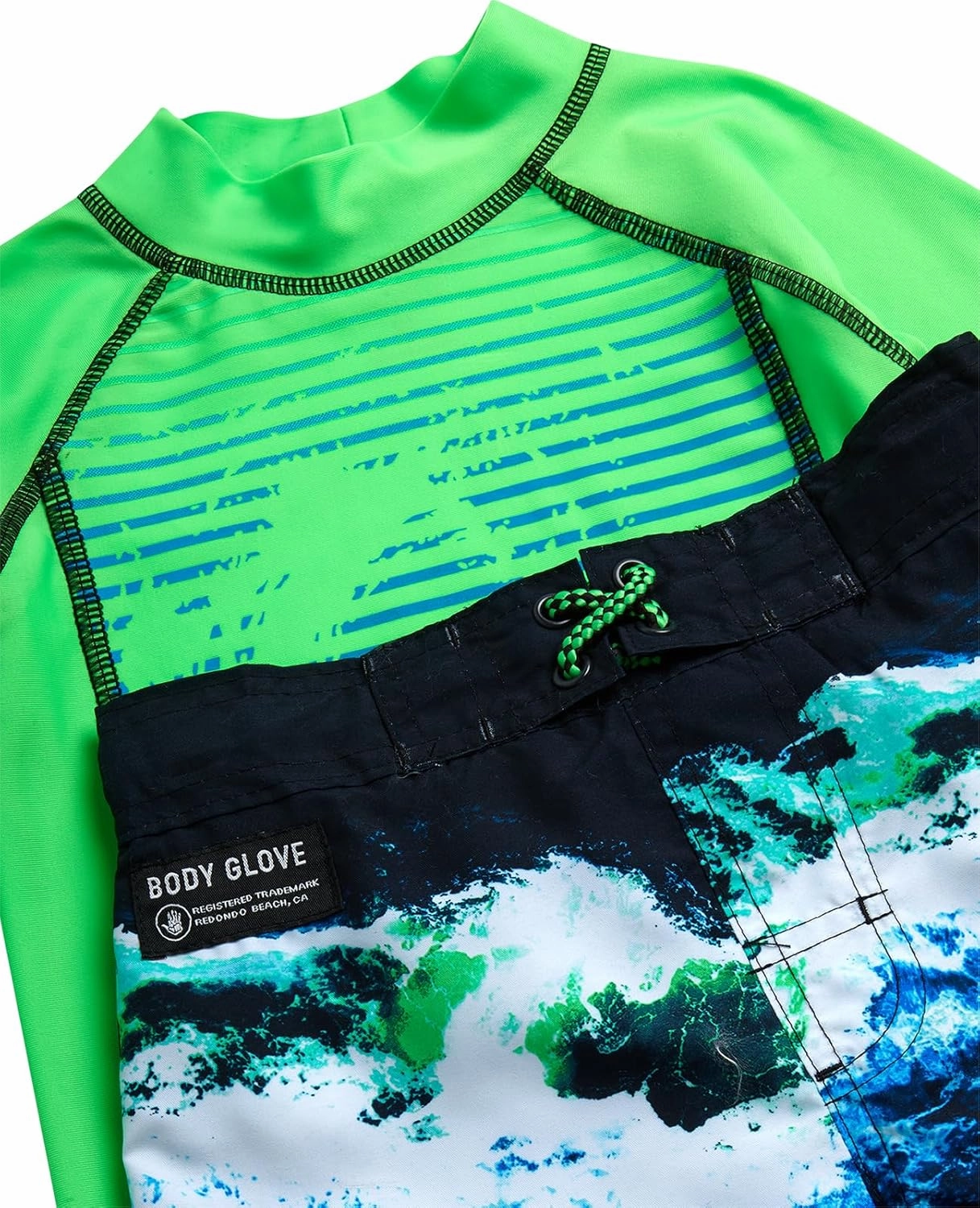 Body Glove Toddler Boys Swim Set - 2 Piece UPF 50  Quick Dry Swim Trunks and Rash Guard for Boys Kids Swimwear (Sizes: 2T-4T)