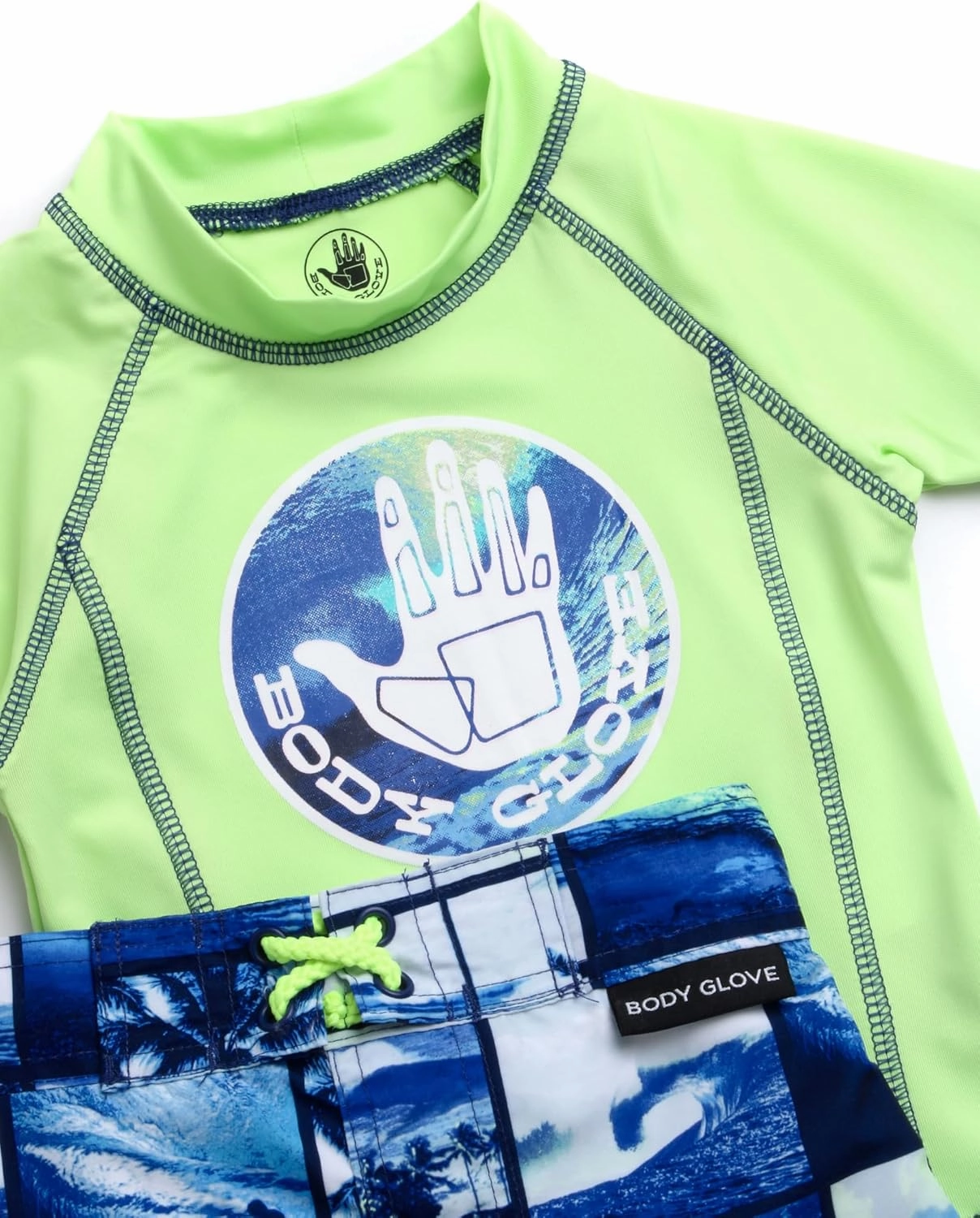 Body Glove Toddler Boys Swim Set - 2 Piece UPF 50  Quick Dry Swim Trunks and Rash Guard for Boys Kids Swimwear (Sizes: 2T-4T)