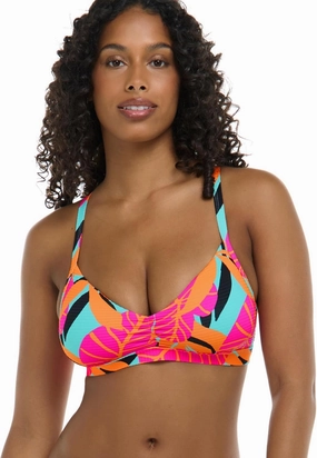 Body Glove Women's Drew D, Dd, E, F Cup Bikini Top Swimsuit with Adjustable 2-Way Back Detail