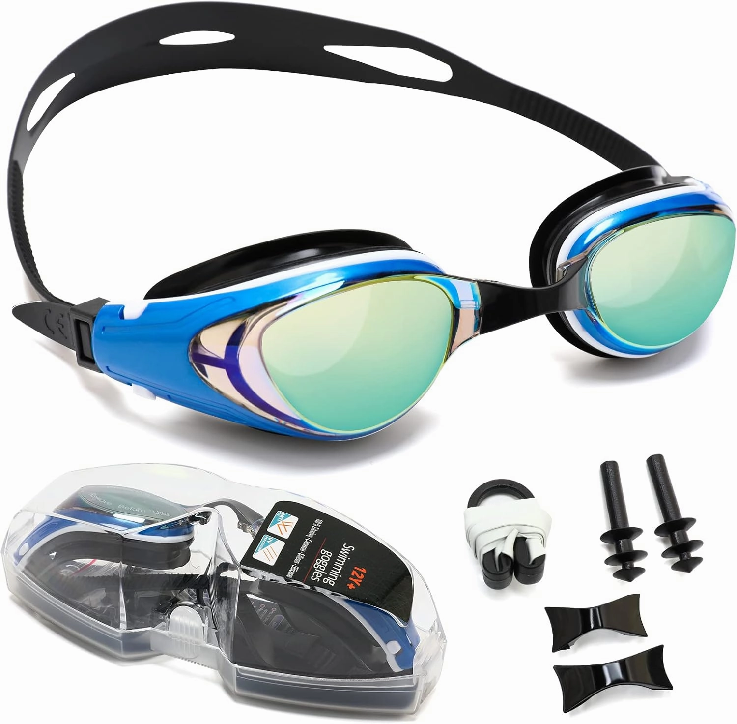 Body  Nearsighted Swim Goggles, Shortsighted Optical Mirror/Non-Mirror Lens Swimming Goggles Anti-Fog for Adult Men Women
