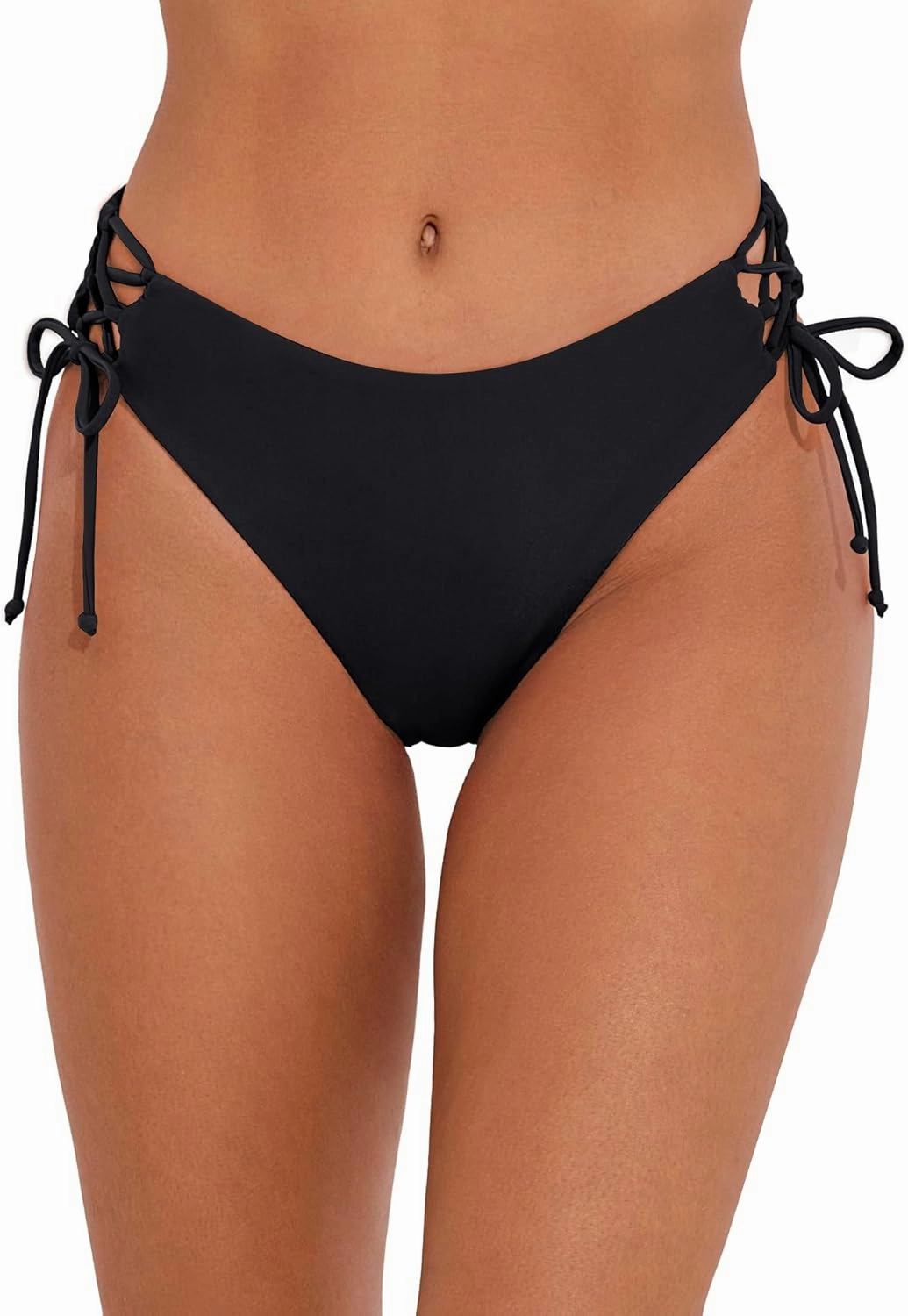 Bonneuitbebe Women's Tie Side Bikini Bottom Cheeky Brazilian Swimwear Bottom with Minimal Coverage