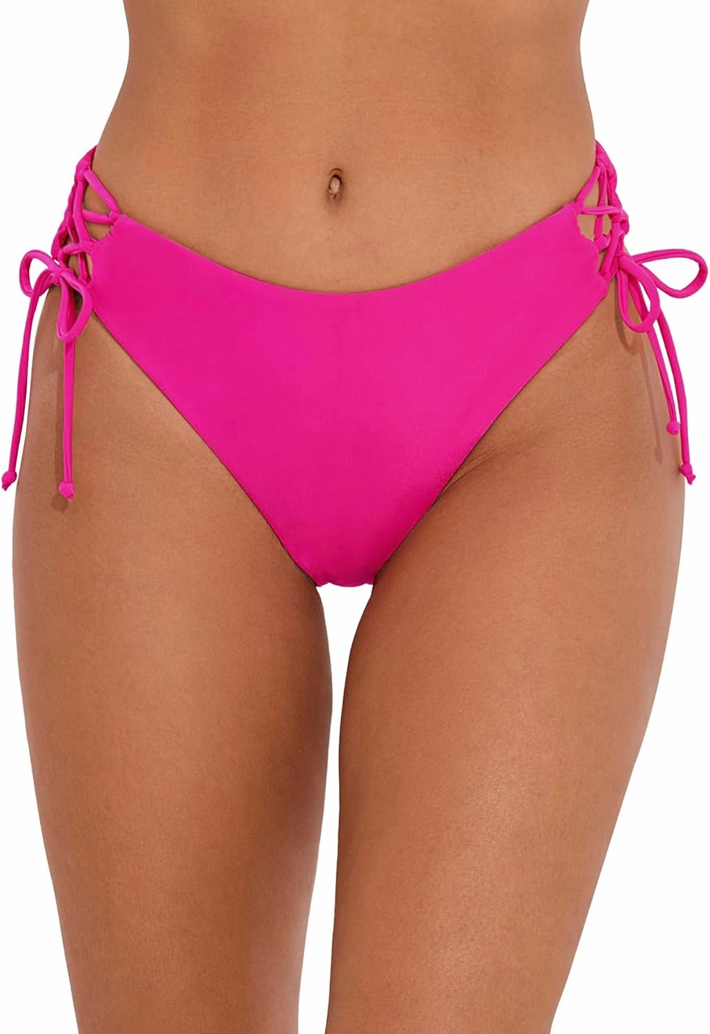 Bonneuitbebe Women's Tie Side Bikini Bottom Cheeky Brazilian Swimwear Bottom with Minimal Coverage