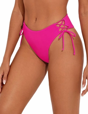 Bonneuitbebe Women's Tie Side Bikini Bottom Cheeky Brazilian Swimwear Bottom with Minimal Coverage