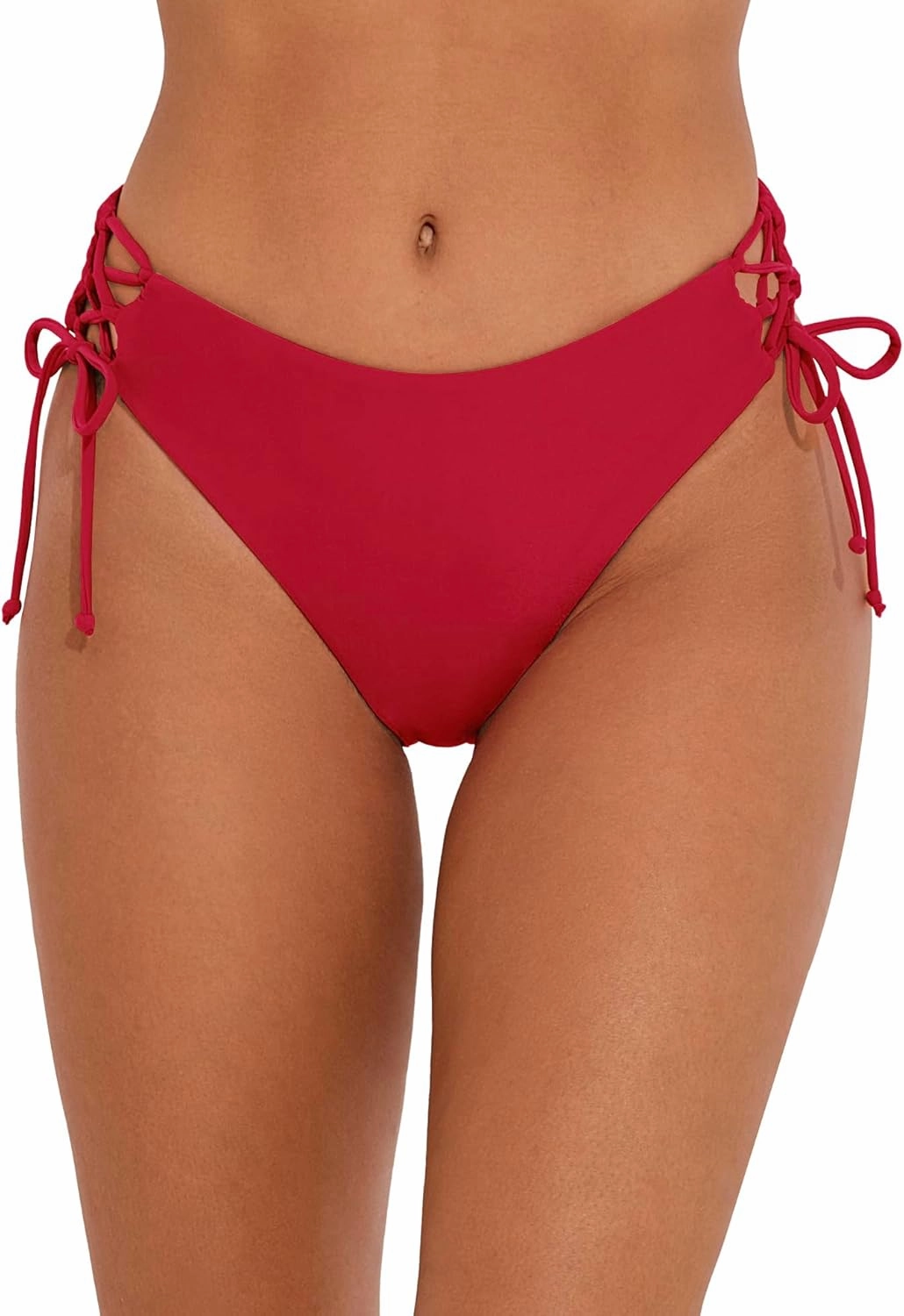 Bonneuitbebe Women's Tie Side Bikini Bottom Cheeky Brazilian Swimwear Bottom with Minimal Coverage