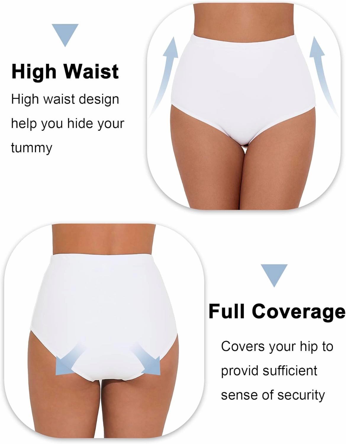 Bonneuitbebe Women Swim Bottoms High Waisted Bikini Bottom Full Coverage Swimsuit Bottoms Bathing Suit Bottom