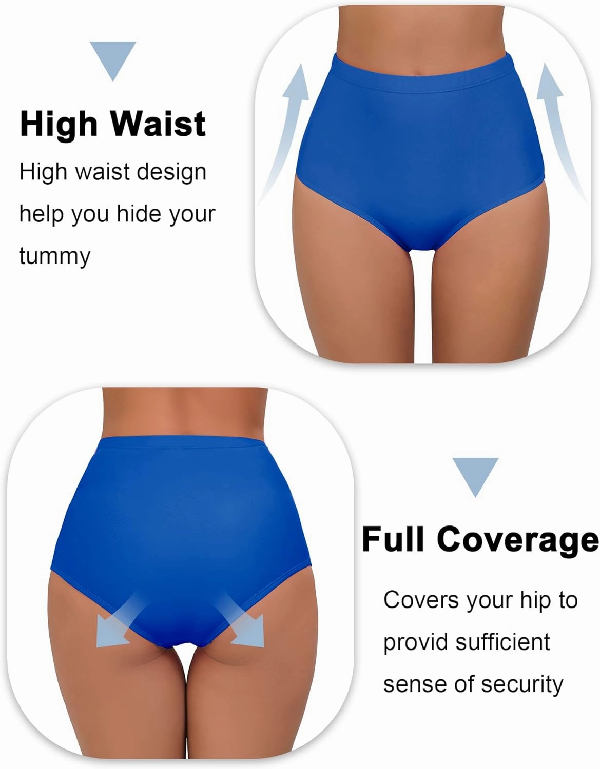 Bonneuitbebe Women Swim Bottoms High Waisted Bikini Bottom Full Coverage Swimsuit Bottoms Bathing Suit Bottom