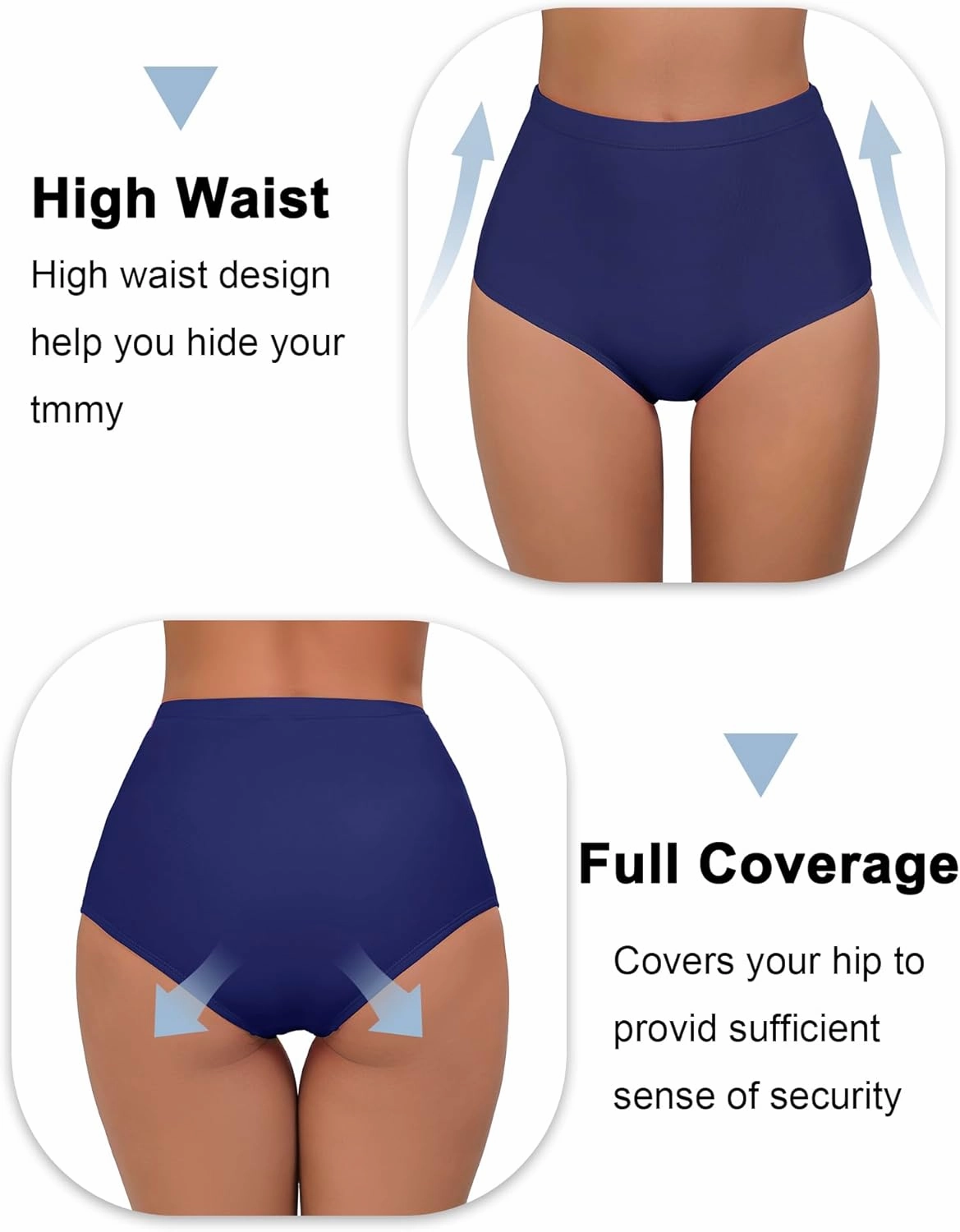 Bonneuitbebe Women Swim Bottoms High Waisted Bikini Bottom Full Coverage Swimsuit Bottoms Bathing Suit Bottom